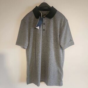 ⭐️NWT Adidas Men's Black Polo Shirt Size Small Soft Collar with Short Sleeves